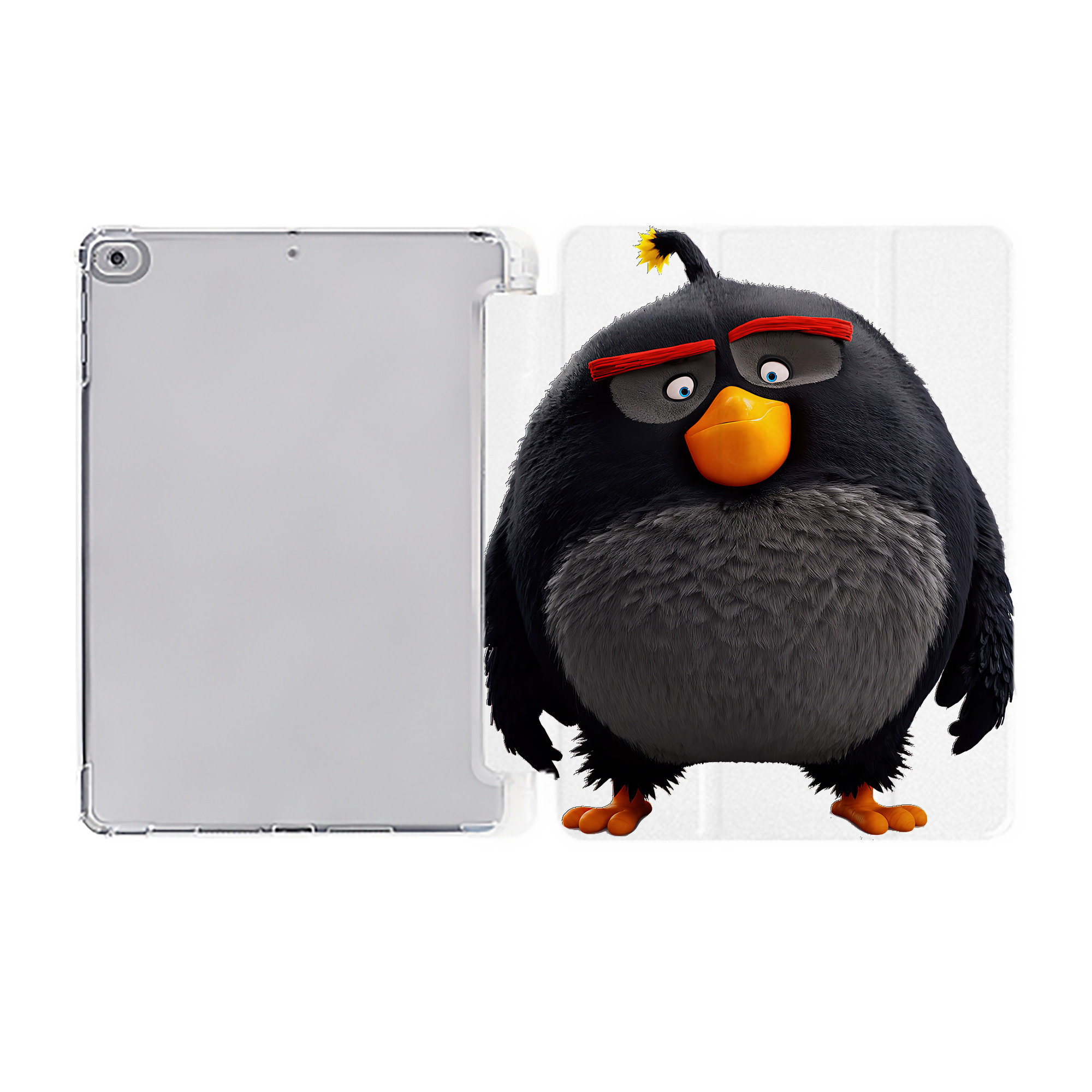 （画像用） Angry Birds アングリーバード IPad ケース ペン収納付き 三つ折りスタンド PUレザー×シリコン 対応機種9.5/10.5/10.9インチ
